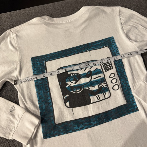 Mickey Mouse Keith Haring White Long Sleeve SMALL Shirt Diamond Supply Two Sided - Picture 6 of 8